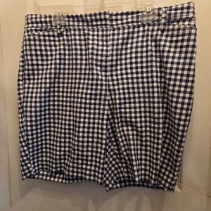 Talbots Navy and White Gingham Bermuda Shorts